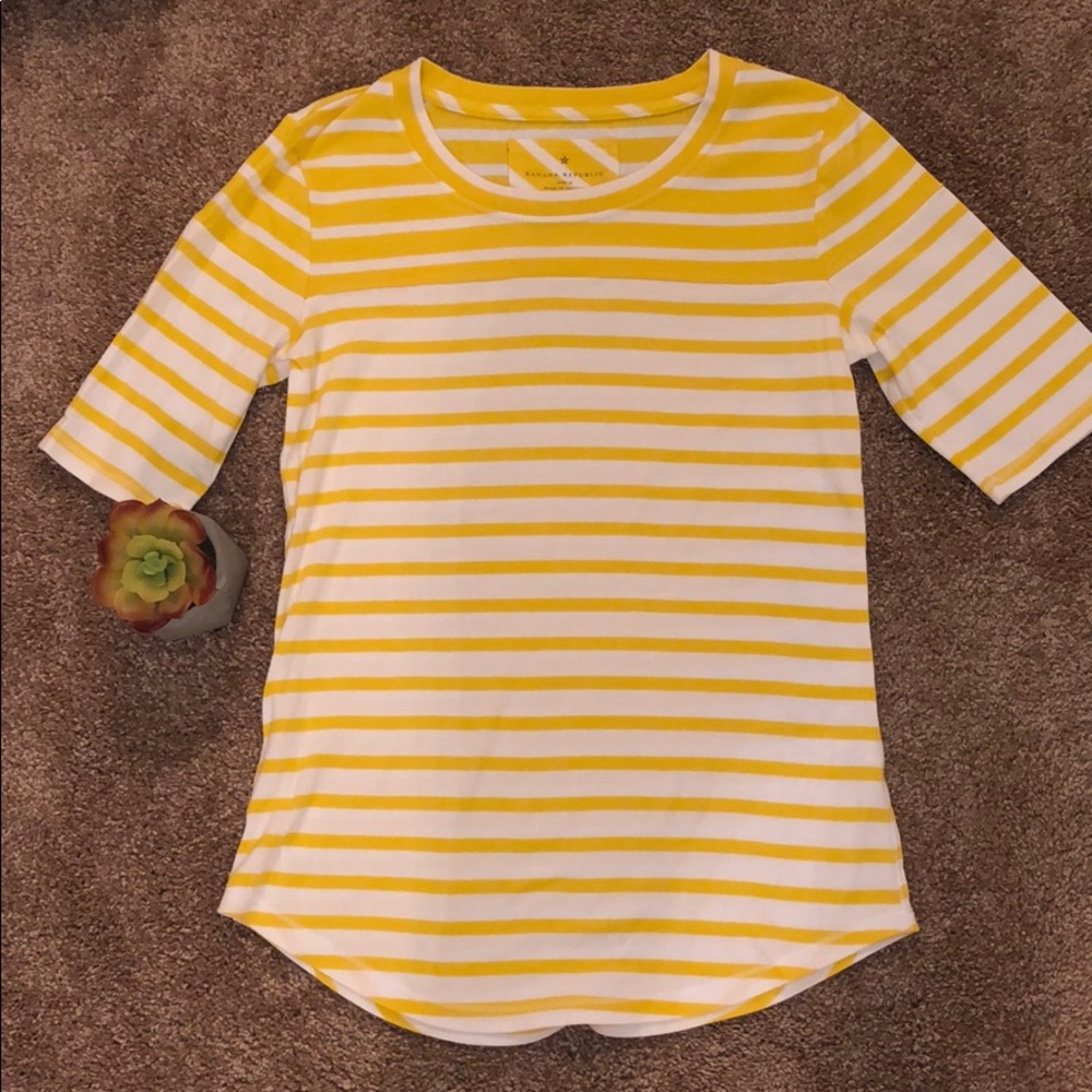NWOT Yellow Stripe Banana Republic Top